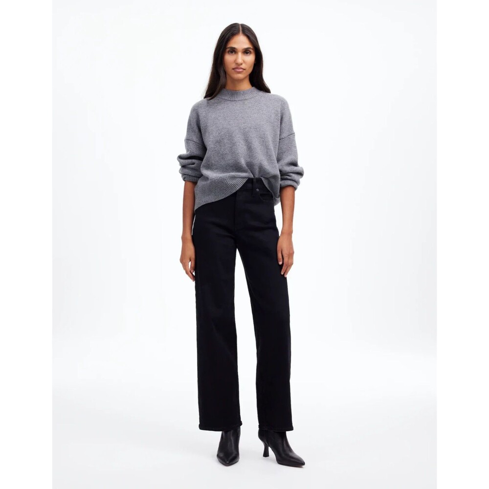 MADEWELL The Perfect Vintage Wide Leg Jean 31P Black Rinse Wash Stretch NWT B41
